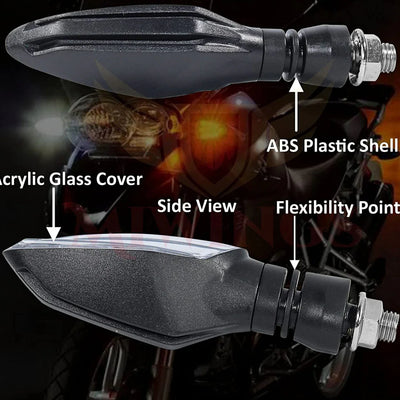 3 LED Universal Motorcycle Bright LED Amber Turn Signal Light Indicator Brake Lamps for All Bike Bike ( Pack of 2, Color Amber ) - Biker.Store - www.biker.store