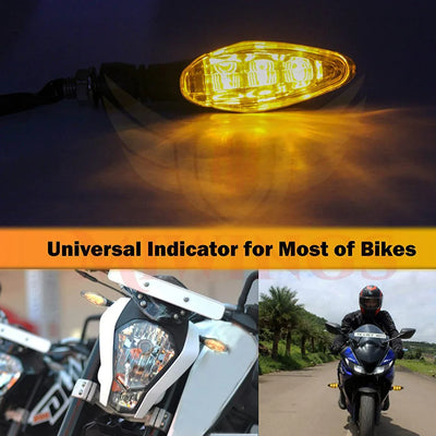 3 LED Universal Motorcycle Bright LED Amber Turn Signal Light Indicator Brake Lamps for All Bike Bike ( Pack of 2, Color Amber ) - Biker.Store - www.biker.store