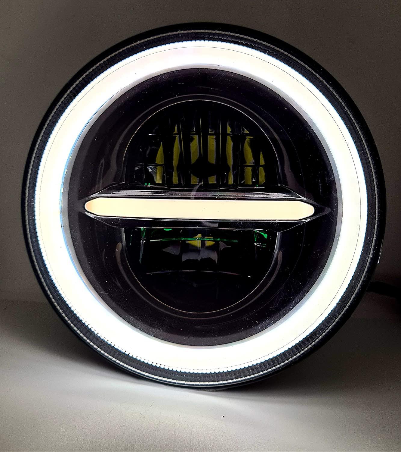 HJG 7 Inch Round Headlight Compatible with Royal Enfield, Jeep & Harley Davidson (Harley Minus Headlight) - Biker.Store - www.biker.store