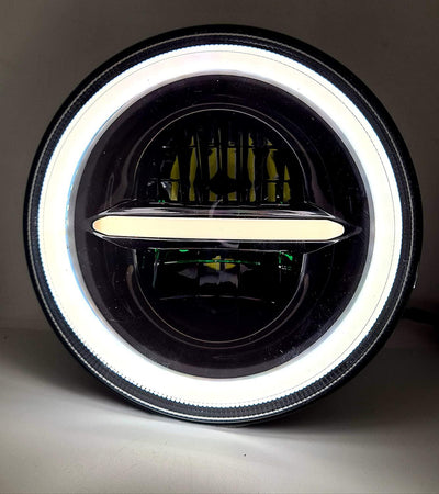 HJG 7 Inch Round Headlight Compatible with Royal Enfield, Jeep & Harley Davidson (Harley Minus Headlight) - Biker.Store - www.biker.store