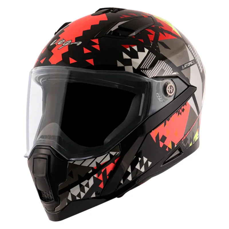 Vega Storm Atomic Black Red Helmet - Biker.Store - www.biker.store