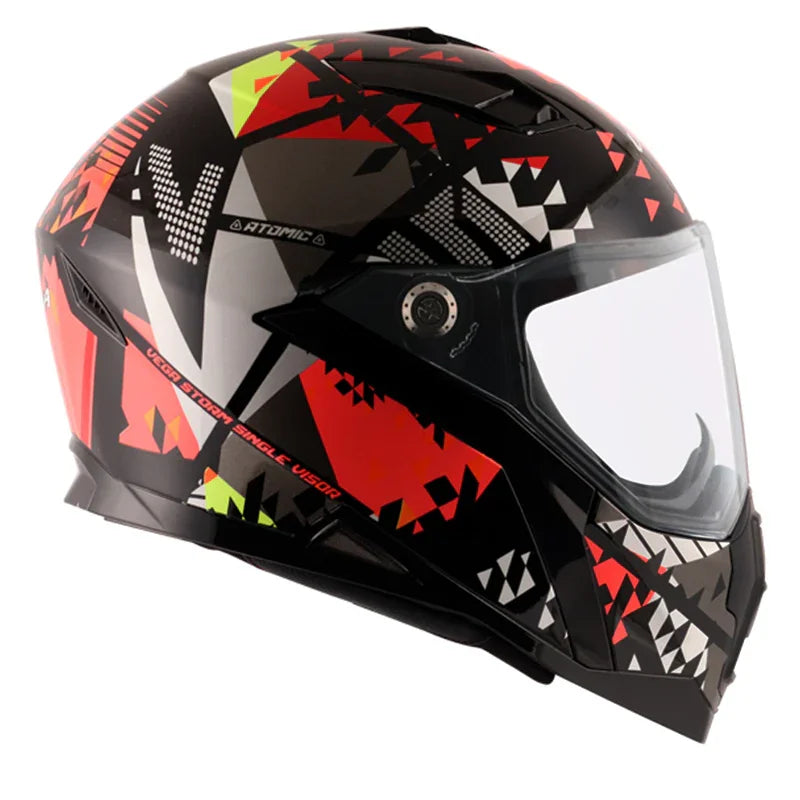 Vega Storm Atomic Black Red Helmet - Biker.Store - www.biker.store