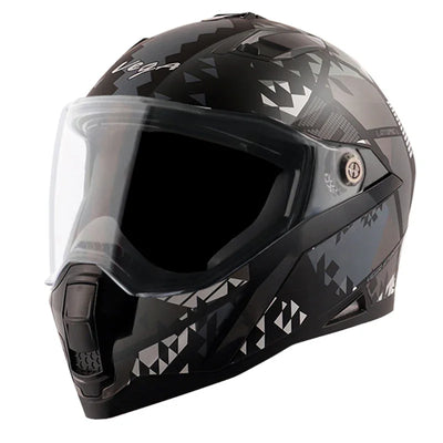 Vega Storm Atomic Black Silver Helmet - Biker.Store - www.biker.store