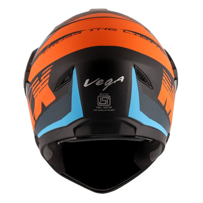 Vega Mount D/V MAX Dull Black Orange Helmet - Biker.Store - www.biker.store