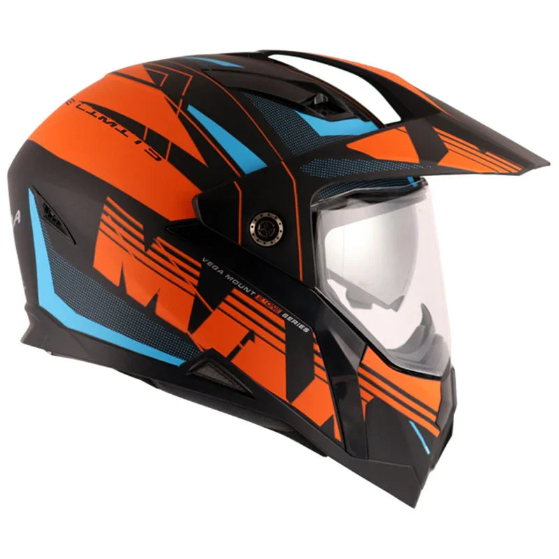 Vega Mount D/V MAX Dull Black Orange Helmet - Biker.Store - www.biker.store