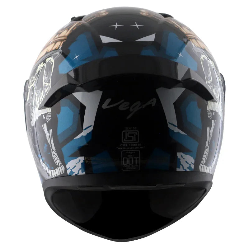 Vega Bolt Crown Men Black Blue Helmet - Biker.Store - www.biker.store
