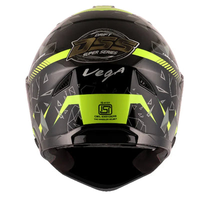Vega Storm Drift Black Neon Yellow Helmet - Biker.Store - www.biker.store