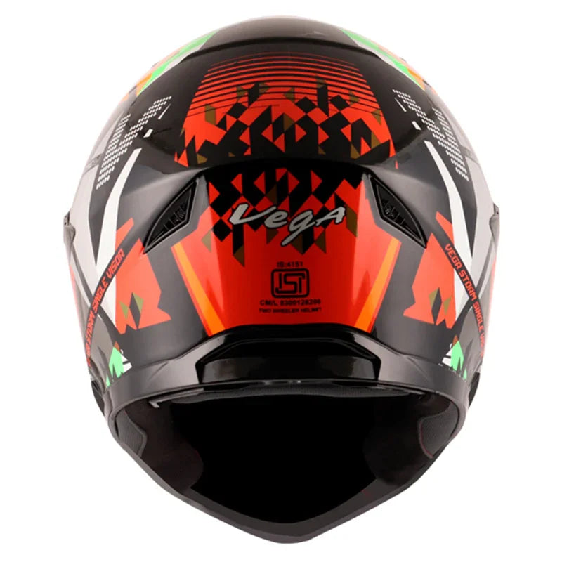 Vega Storm Atomic Black Orange Helmet - Biker.Store - www.biker.store