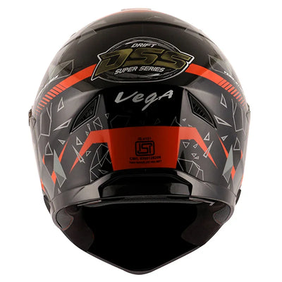 Vega Storm Drift Black Orange Helmet - Biker.Store - www.biker.store
