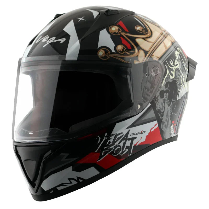 Vega Bolt Crown Men Black Red Helmet - Biker.Store - www.biker.store
