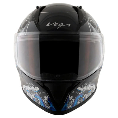 Vega Bolt Octopus Black Blue Helmet - Biker.Store - www.biker.store