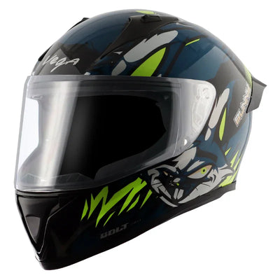 Vega Bolt Bunny Black Blue Helmet - Biker.Store - www.biker.store