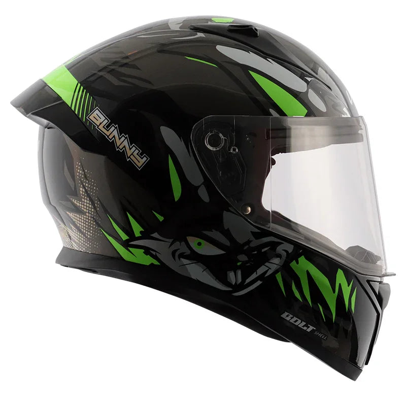 Vega Bolt Bunny Black Green Helmet - Biker.Store - www.biker.store