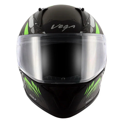 Vega Bolt Bunny Dull Black Green Helmet - Biker.Store - www.biker.store