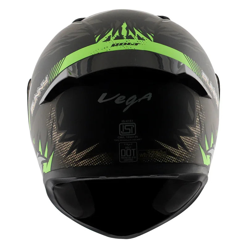 Vega Bolt Bunny Dull Black Green Helmet - Biker.Store - www.biker.store