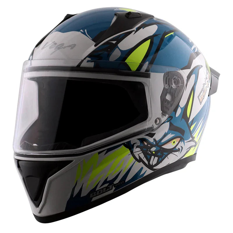 Vega Bolt Bunny White Blue Helmet - Biker.Store - www.biker.store