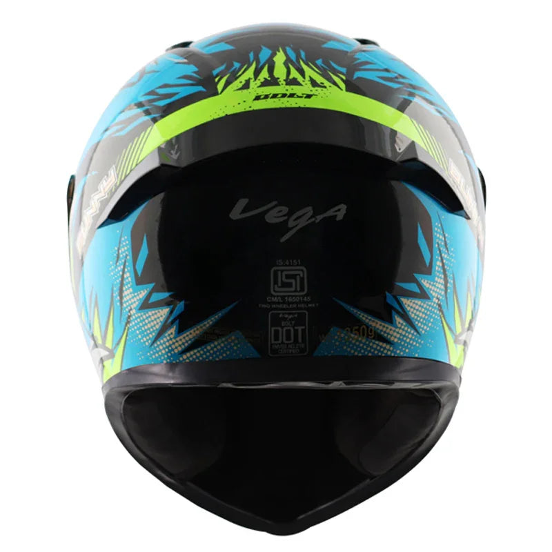 Vega Bolt Bunny Black Neon Blue Helmet - Biker.Store - www.biker.store