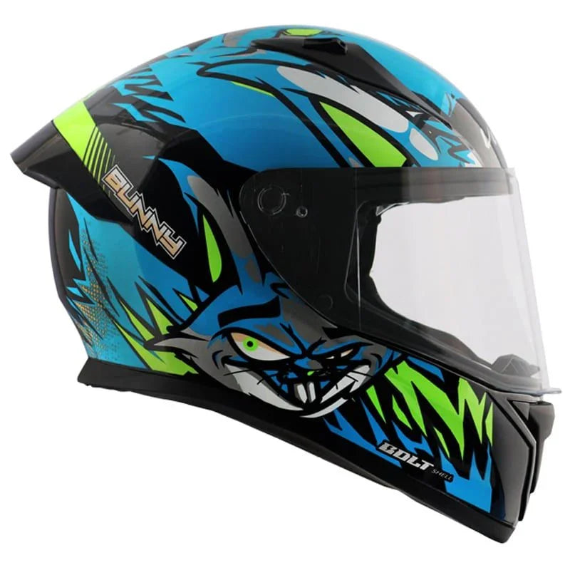 Vega Bolt Bunny Black Neon Blue Helmet - Biker.Store - www.biker.store