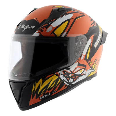 Vega Bolt Bunny Dull Black Orange Helmet - Biker.Store - www.biker.store