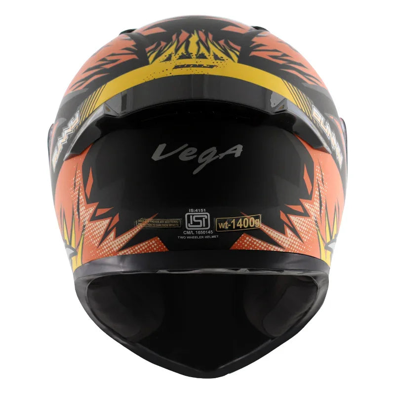 Vega Bolt Bunny Dull Black Orange Helmet - Biker.Store - www.biker.store