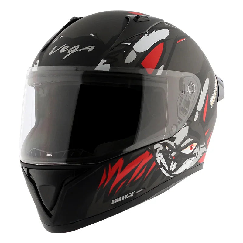 Vega Bolt Bunny Dull Black Red Helmet - Biker.Store - www.biker.store