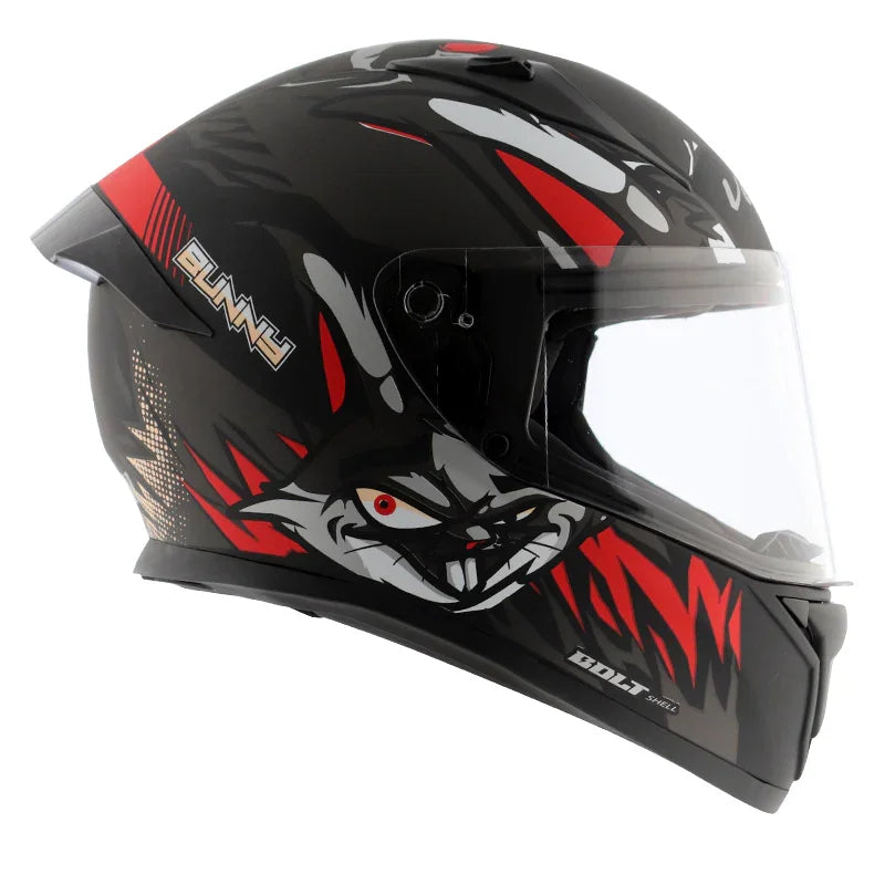 Vega Bolt Bunny Dull Black Red Helmet - Biker.Store - www.biker.store