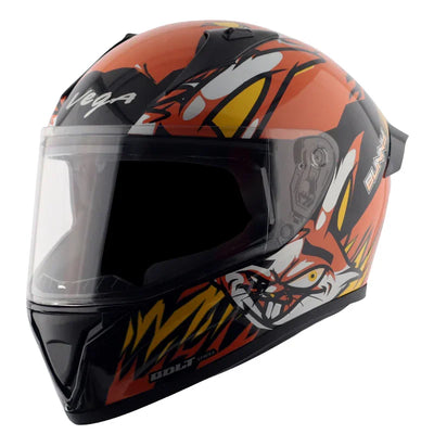 Vega Bolt Bunny Black Orange Helmet - Biker.Store - www.biker.store