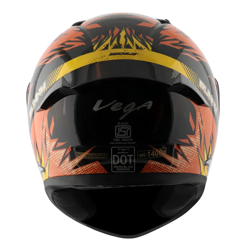 Vega Bolt Bunny Black Orange Helmet - Biker.Store - www.biker.store