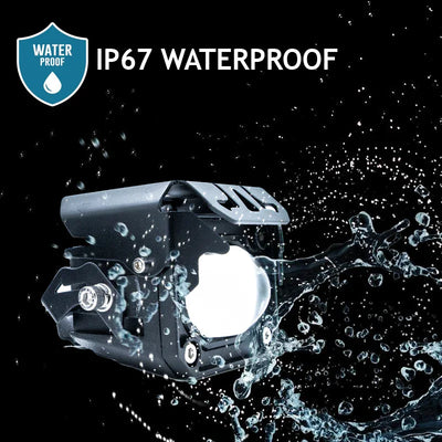 HJG Projector Box LED Fog light DUAL COLOUR ALL IN ONE LED FOG LIGHT 60W 12- 80V LIGHT FOR OFF ROAD SAFETY (Set of 2 with switch) - Biker.Store - www.biker.store