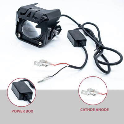 HJG Projector Box LED Fog light DUAL COLOUR ALL IN ONE LED FOG LIGHT 60W 12- 80V LIGHT FOR OFF ROAD SAFETY (Set of 2 with switch) - Biker.Store - www.biker.store