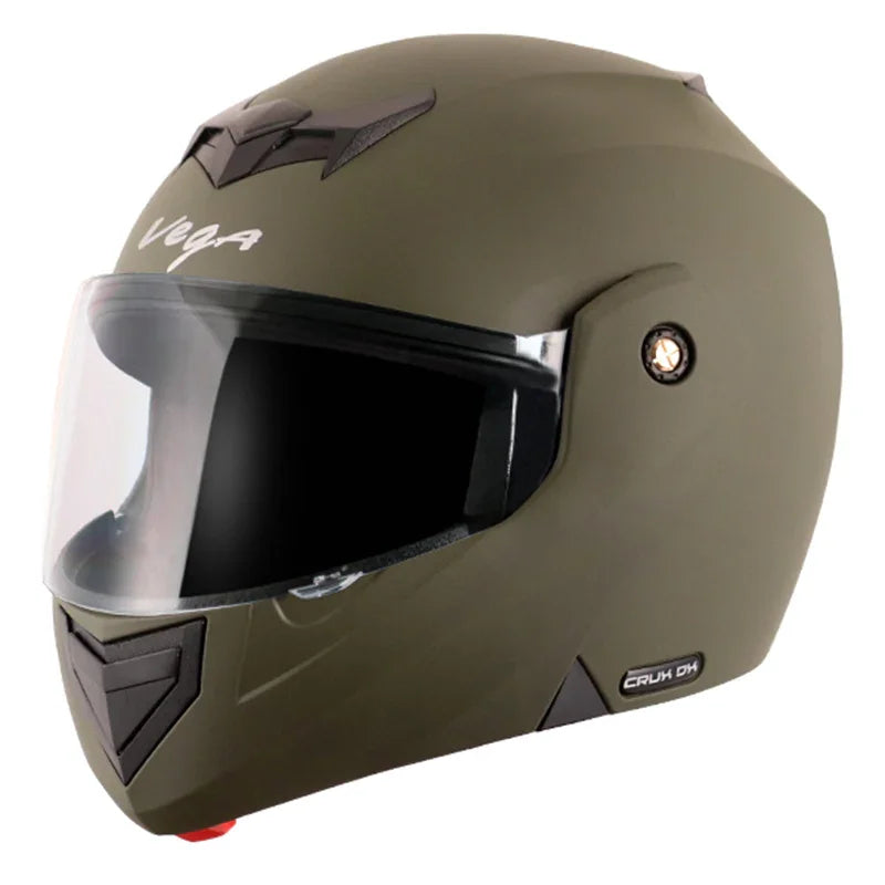 Vega Crux Dx Dull Battle Green Helmet - Biker.Store - www.biker.store