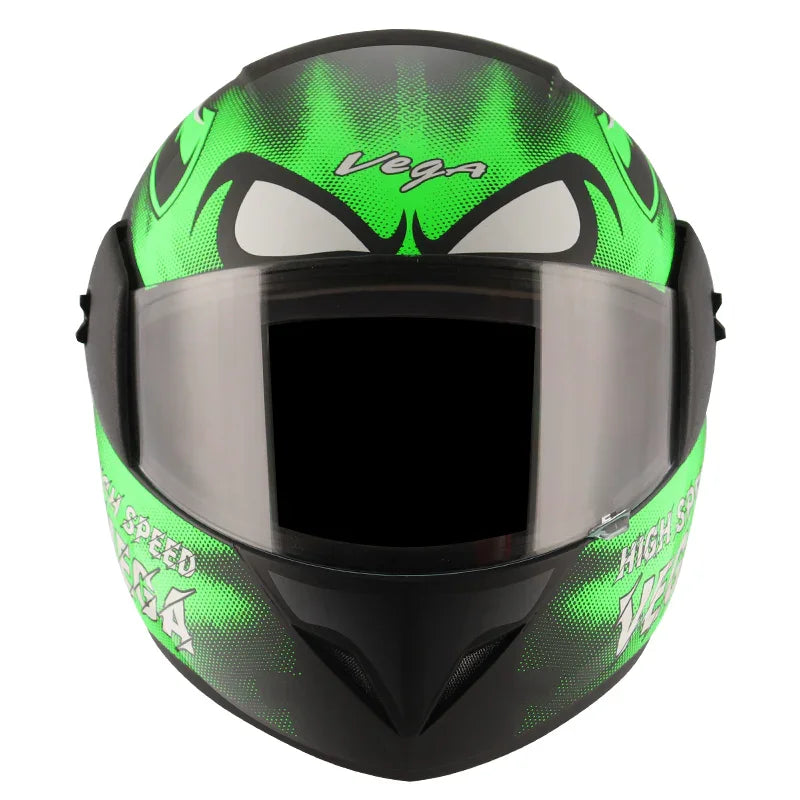 Vega Cliff Devil Black Neon Green Helmet - Biker.Store - www.biker.store