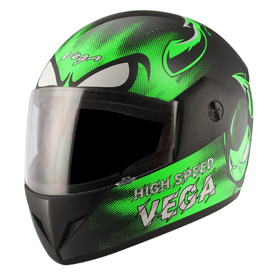 Vega Cliff Devil Black Neon Green Helmet - Biker.Store - www.biker.store