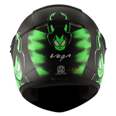 Vega Cliff Devil Black Neon Green Helmet - Biker.Store - www.biker.store