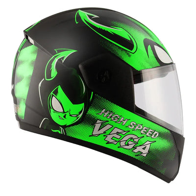 Vega Cliff Devil Black Neon Green Helmet - Biker.Store - www.biker.store