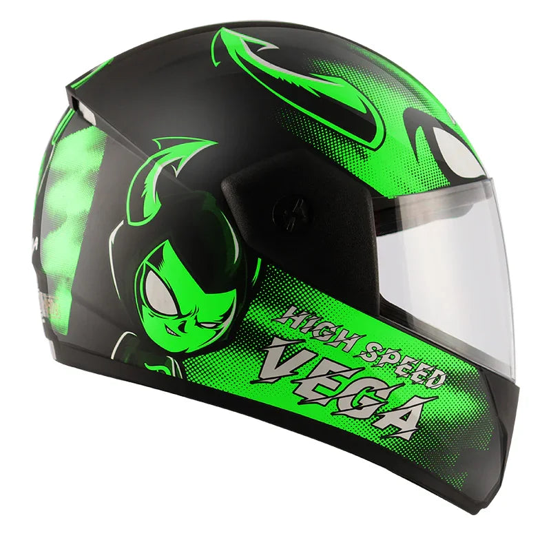 Vega Cliff Devil Black Neon Green Helmet - Biker.Store - www.biker.store