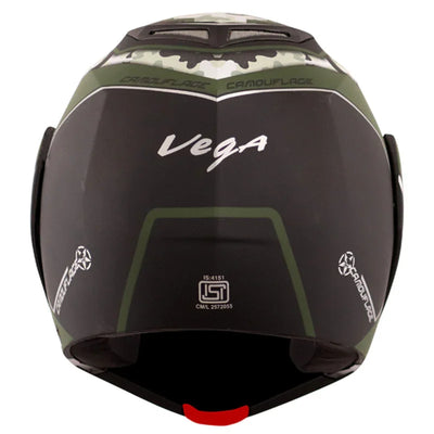 Vega Crux Dx Camouflage Dull Black Battle Green Helmet - Biker.Store - www.biker.store