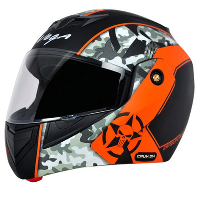 Vega Crux Dx Camouflage Dull Black Orange Helmet - Biker.Store - www.biker.store