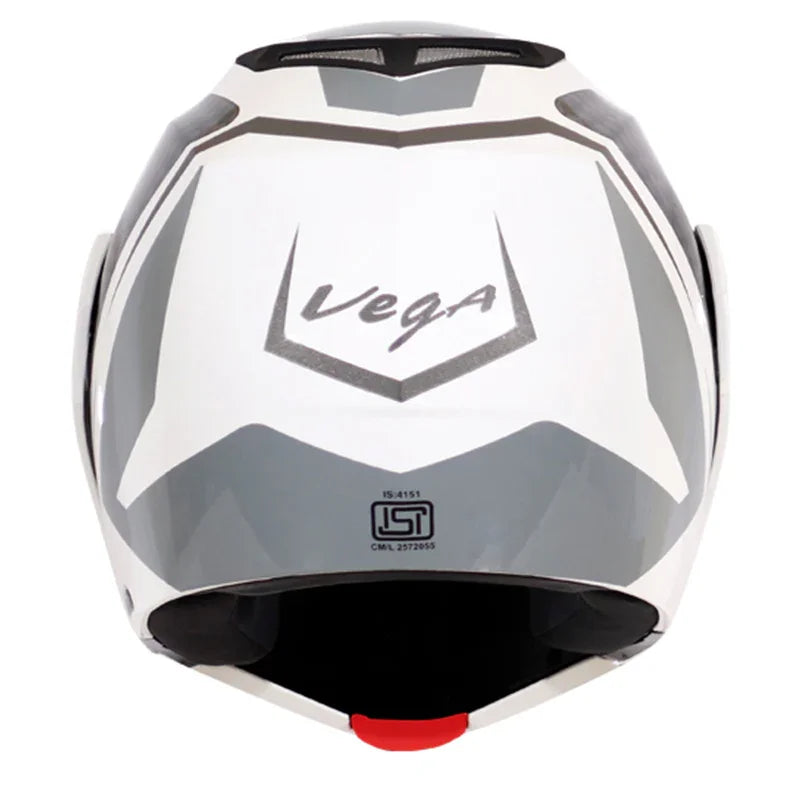 Vega Crux Dx Checks White Silver Helmet - Biker.Store - www.biker.store