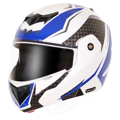 Vega Crux Dx Checks White Blue Helmet - Biker.Store - www.biker.store