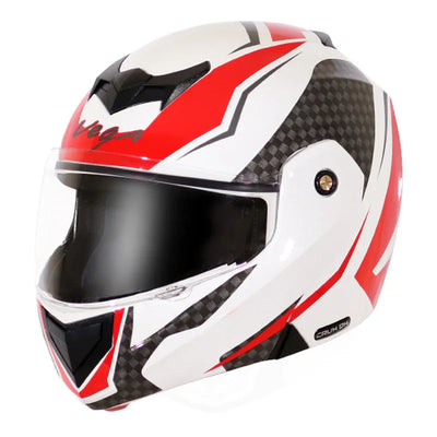 Vega Crux Dx Checks White Red Helmet - Biker.Store - www.biker.store
