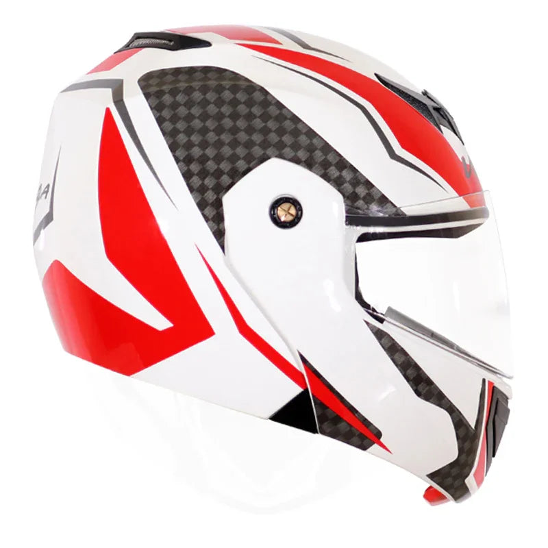 Vega Crux Dx Checks White Red Helmet - Biker.Store - www.biker.store