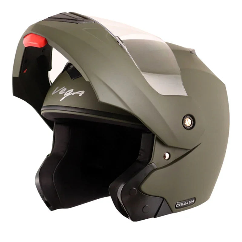 Vega Crux Dx Dull Battle Green Helmet - Biker.Store - www.biker.store