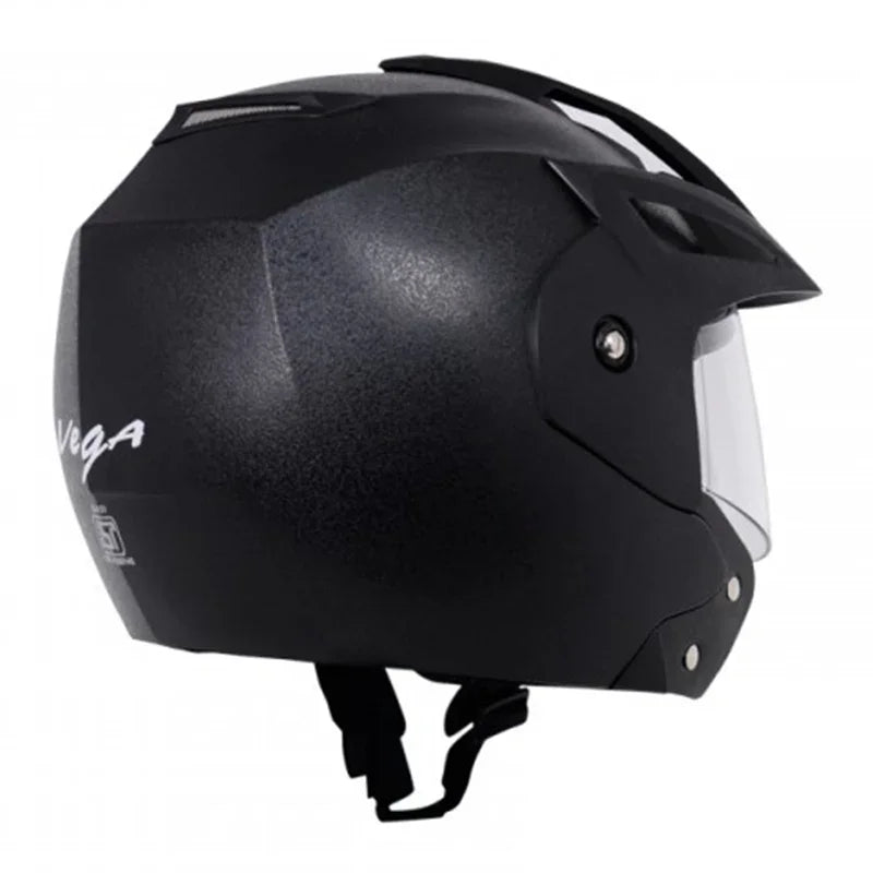 Vega Crux Open Face Black Helmet - Biker.Store - www.biker.store
