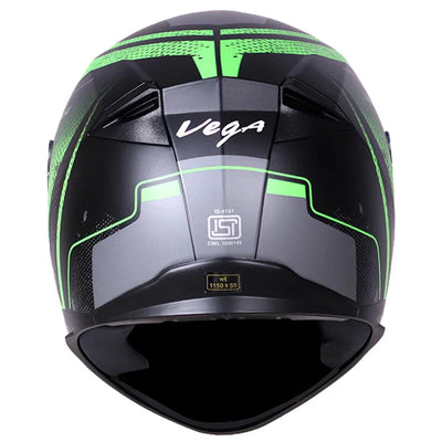 Vega Ryker D/V Diamond Dull Black Green Helmet - Biker.Store - www.biker.store