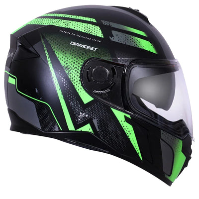 Vega Ryker D/V Diamond Dull Black Green Helmet - Biker.Store - www.biker.store