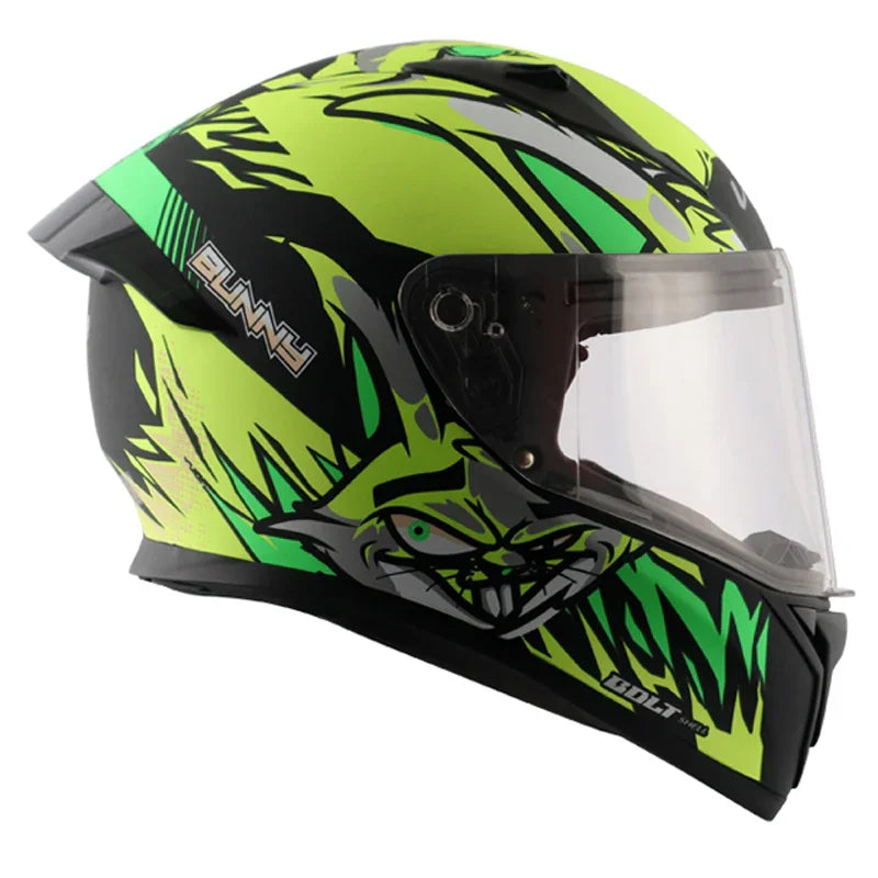 Vega Bolt Bunny Dull Black Neon Yellow Helmet - Biker.Store - www.biker.store