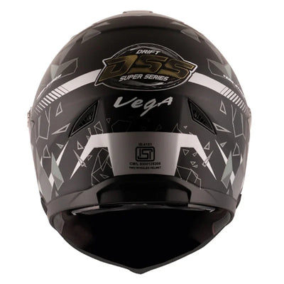 Vega Storm Drift Dull Black Silver Helmet - Biker.Store - www.biker.store