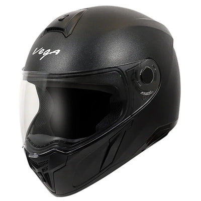 Vega EVO Leather Finish Black Helmet - Biker.Store - www.biker.store