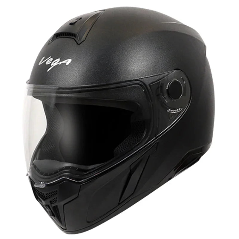 Vega EVO Leather Finish Black Helmet - Biker.Store - www.biker.store